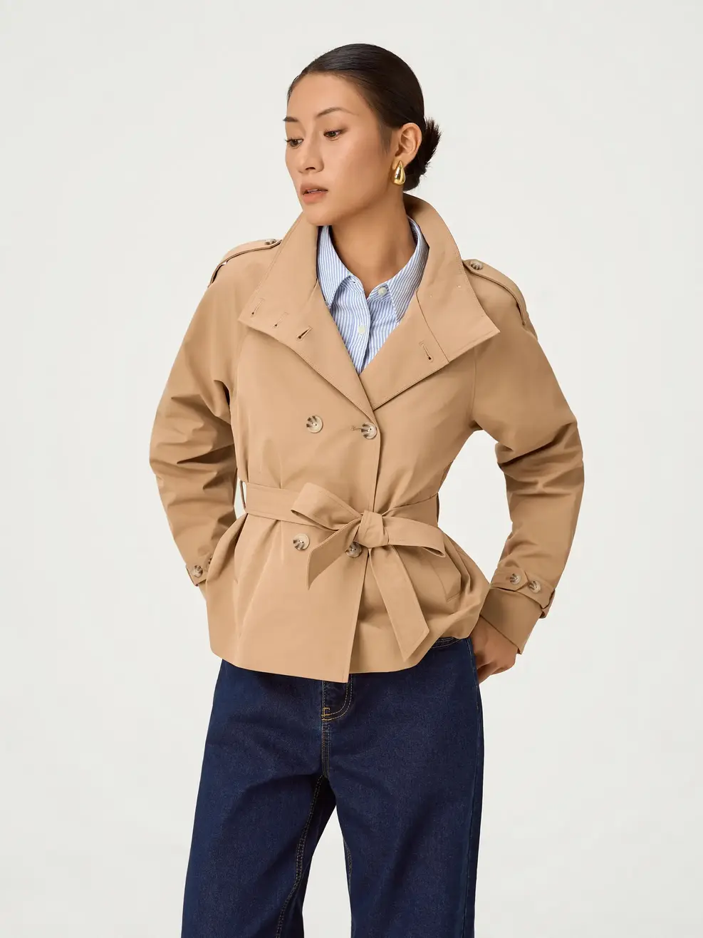 Áo Măng-tô TRENCH CASUAL - Màu nâu 020 - S