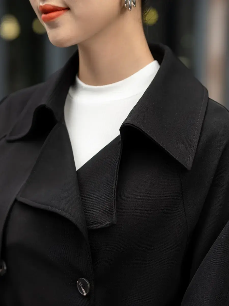 Áo Khoác Ngắn Cá Vai - Đen - S