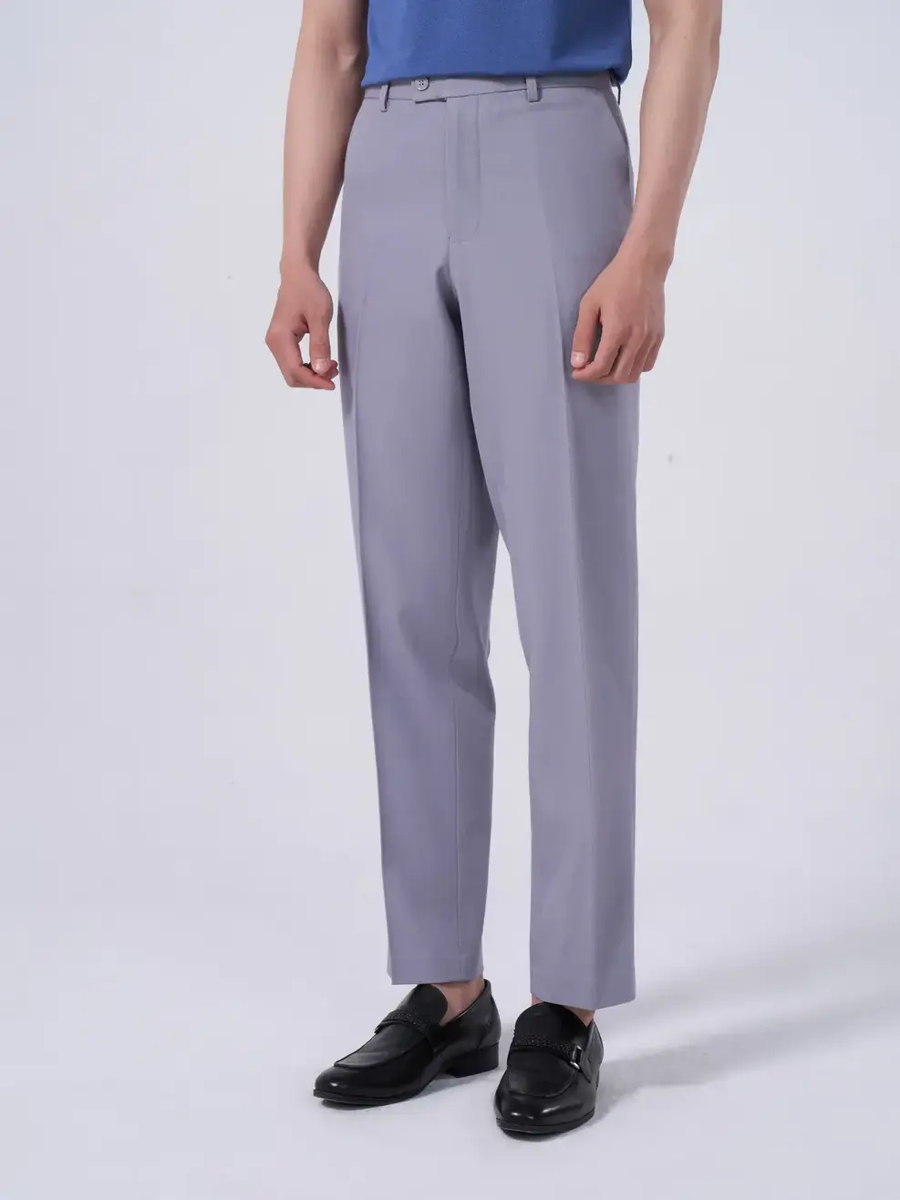 Quần âu nam classic bổ túi sườn - Ghi sáng - 2XL