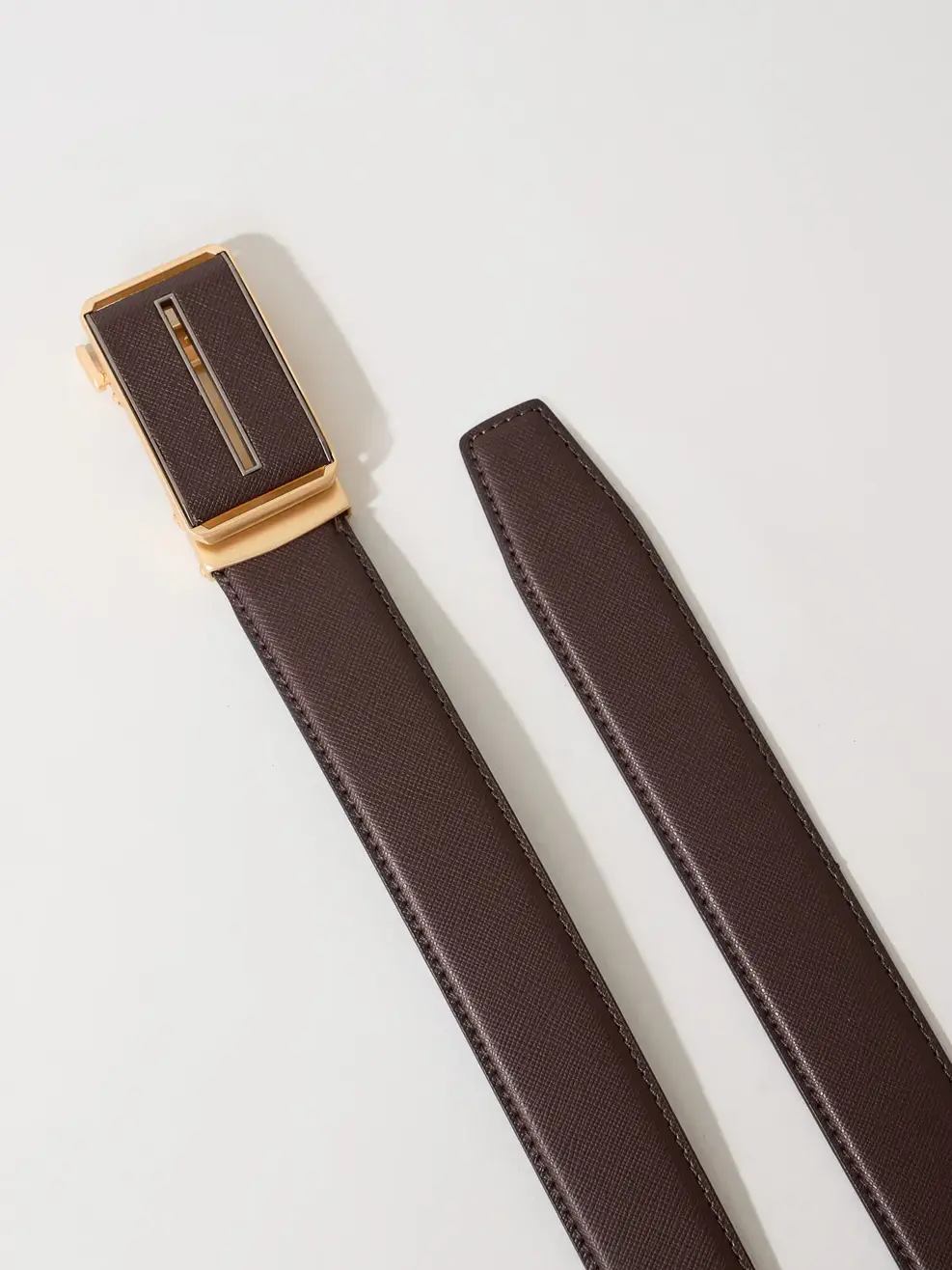 Thắt Lưng Nam Khoá Lăn Mặt Kim Loại Phối Da 04 - Nâu - 115