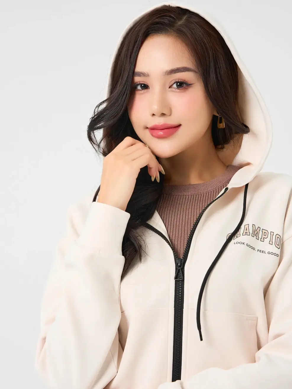 Áo Khoác Nỉ Thể Thao Nữ - Be - S