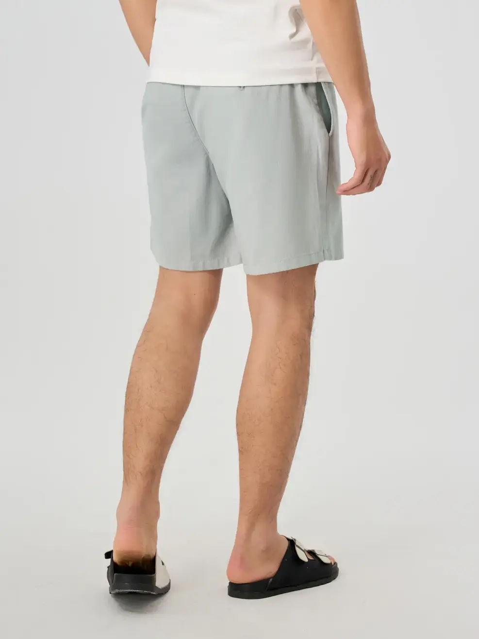 Quần Shorts Đũi Cạp Chun Cúc - Xám 039 - 29