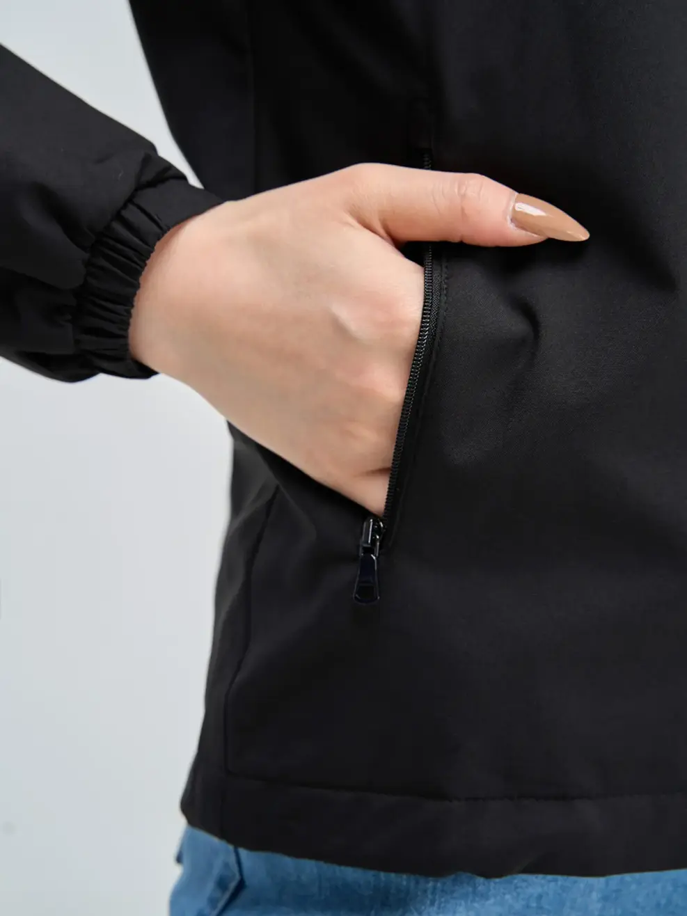 Áo khoác nữ phối lưng - Đen - XL