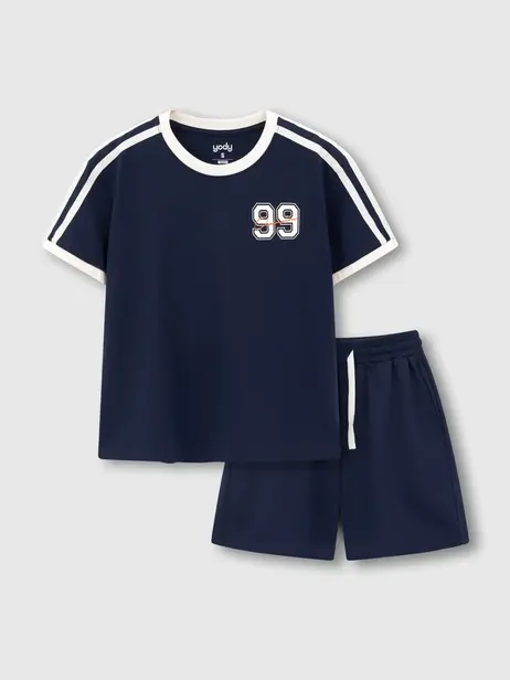 Bộ Đồ Áo Thun Quần Sooc In Số 99 