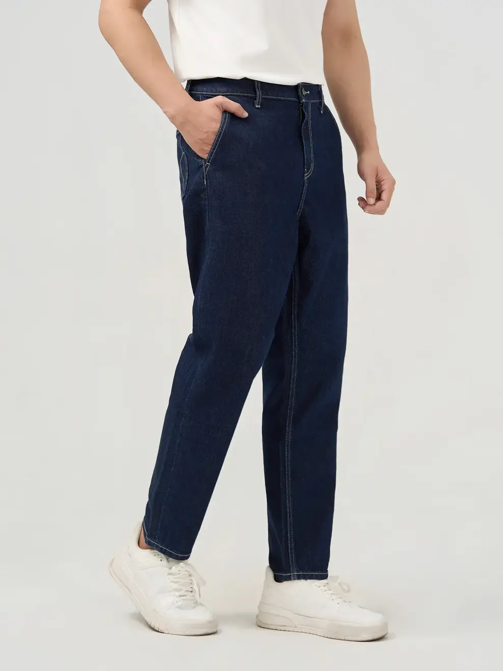 Quần Jeans Nam Baggy Raw Denim - Màu chàm 001 - 28
