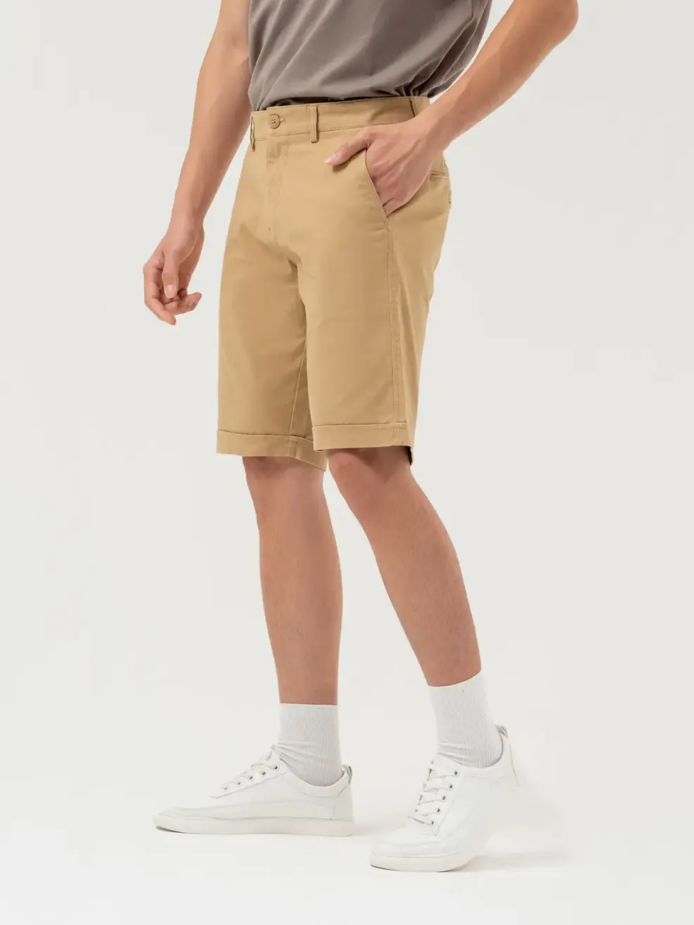 Quần Sooc Nam Gấu Lơ Vê - Vàng cát - 34