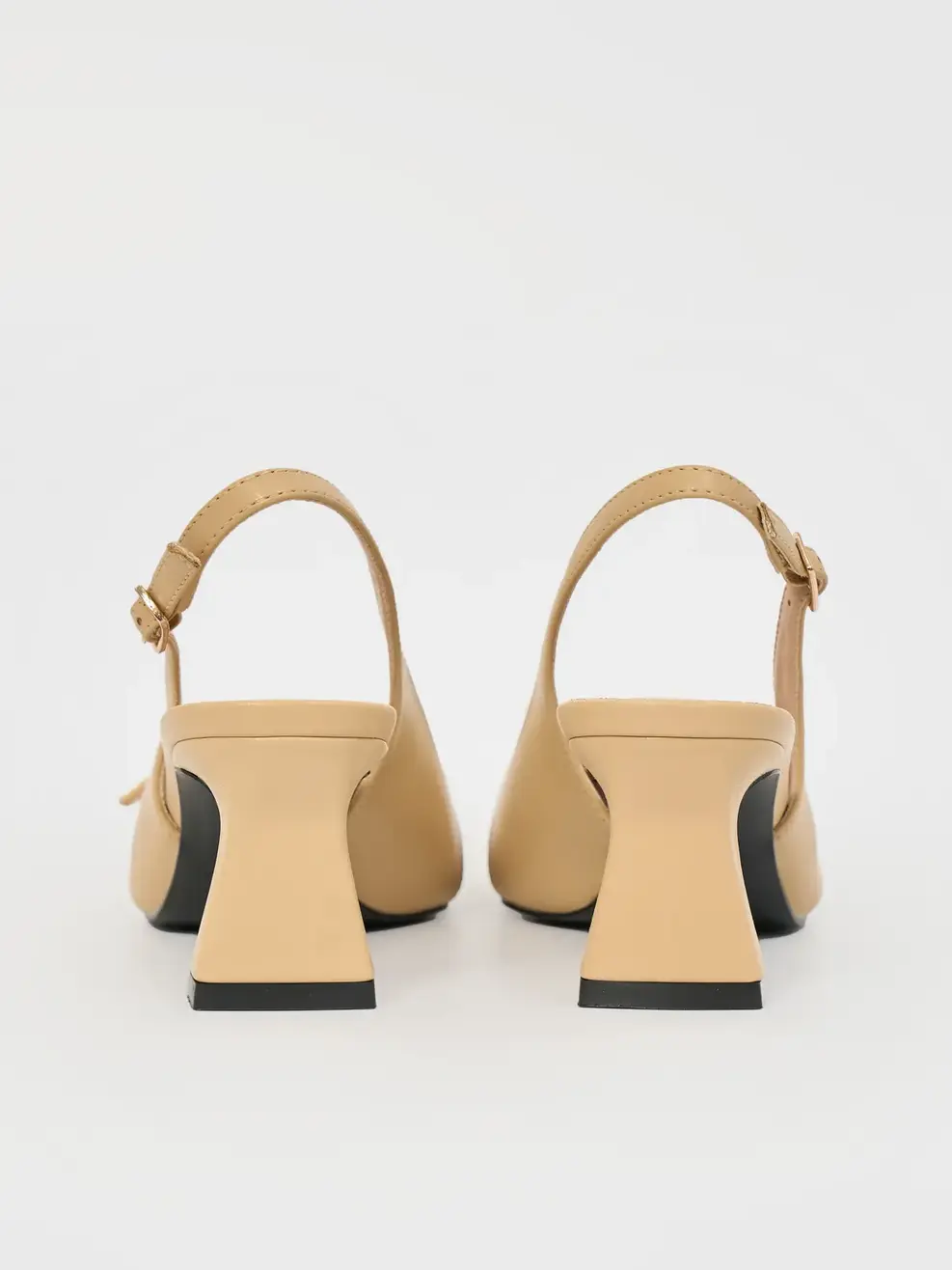 Giày Cao Gót Nữ Hở Hậu - Be - 35