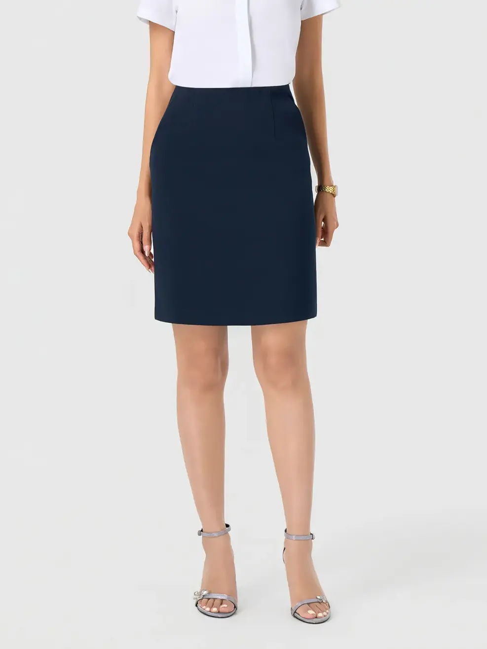Chân Váy Straight Over The Knee Essential -  Xanh Da Trời 194 - S