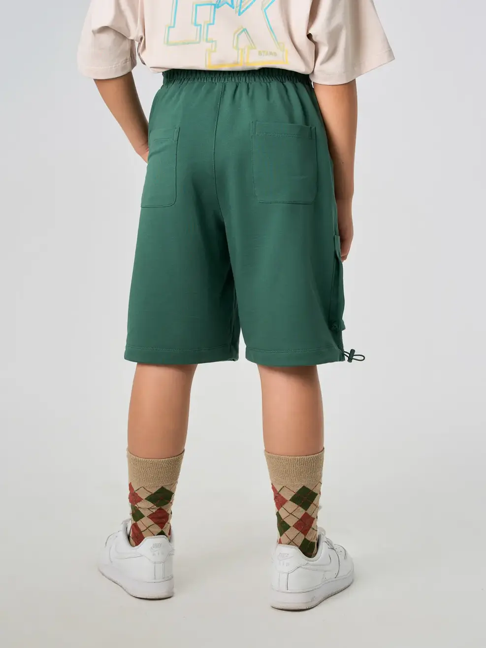 Quần Shorts Bé Trai Rút Dây Gấu - Xanh 057 - 8-9