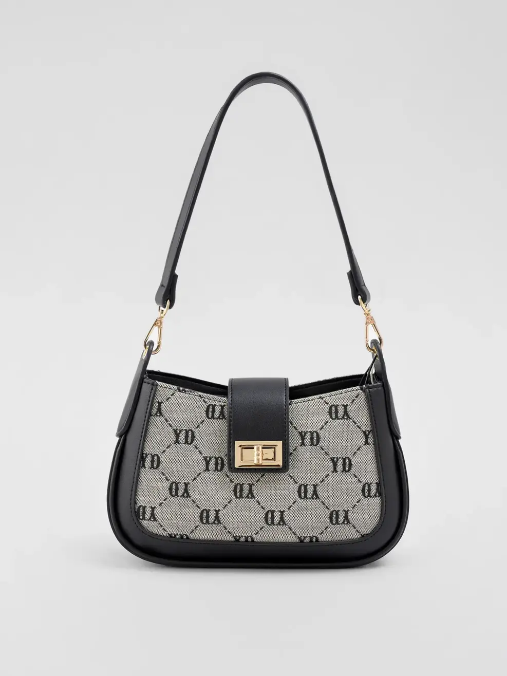 Túi Nữ Đeo Vai Phối Họa Tiết Dệt - Đen - F