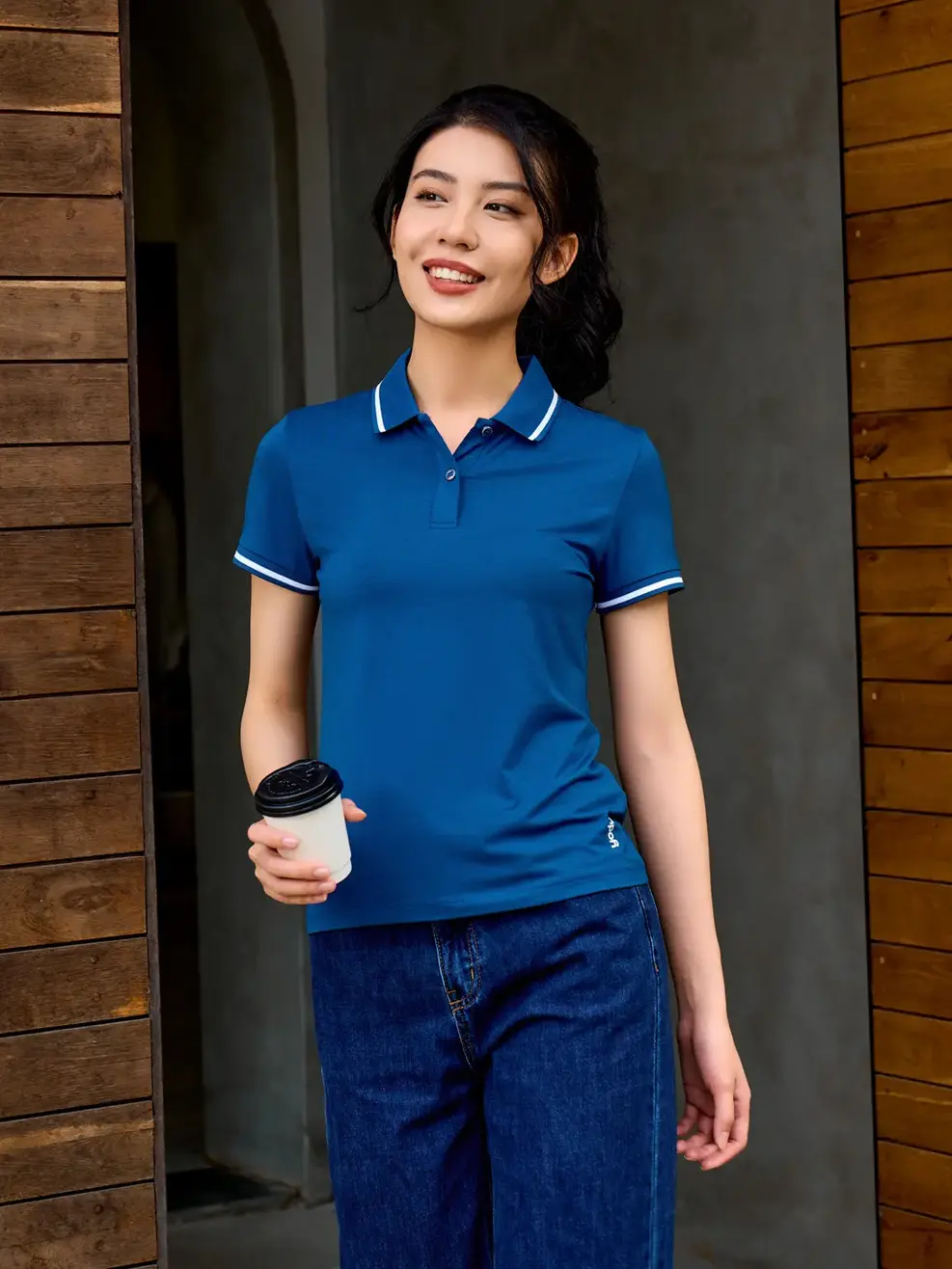 Áo Polo Nữ Softcool Pima Bo Kẻ - Xanh cổ vịt - S