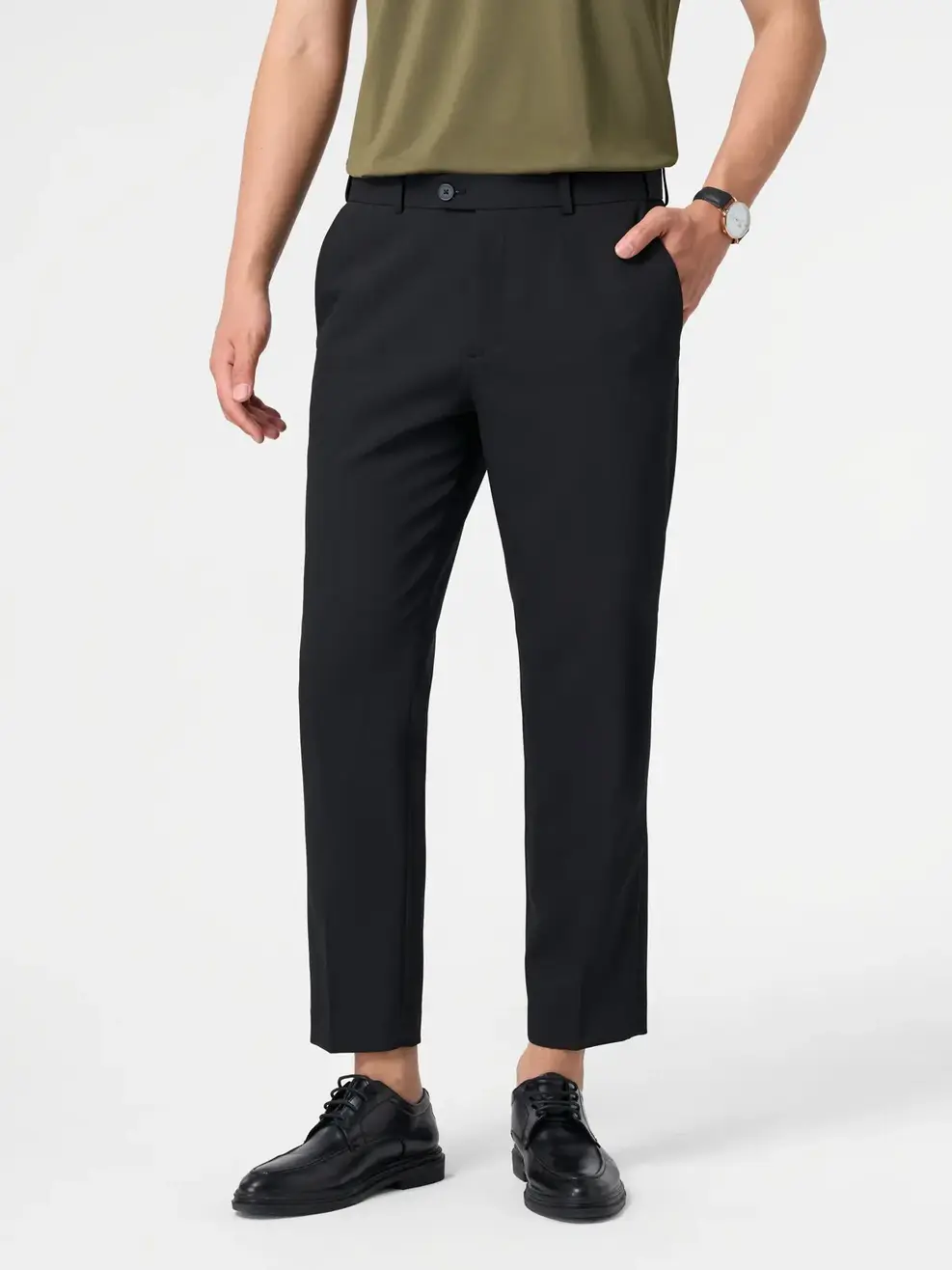 Quần Dài Âu Nam Cạp Di Động Ngang Mắt Cá - Đen 035 - 29