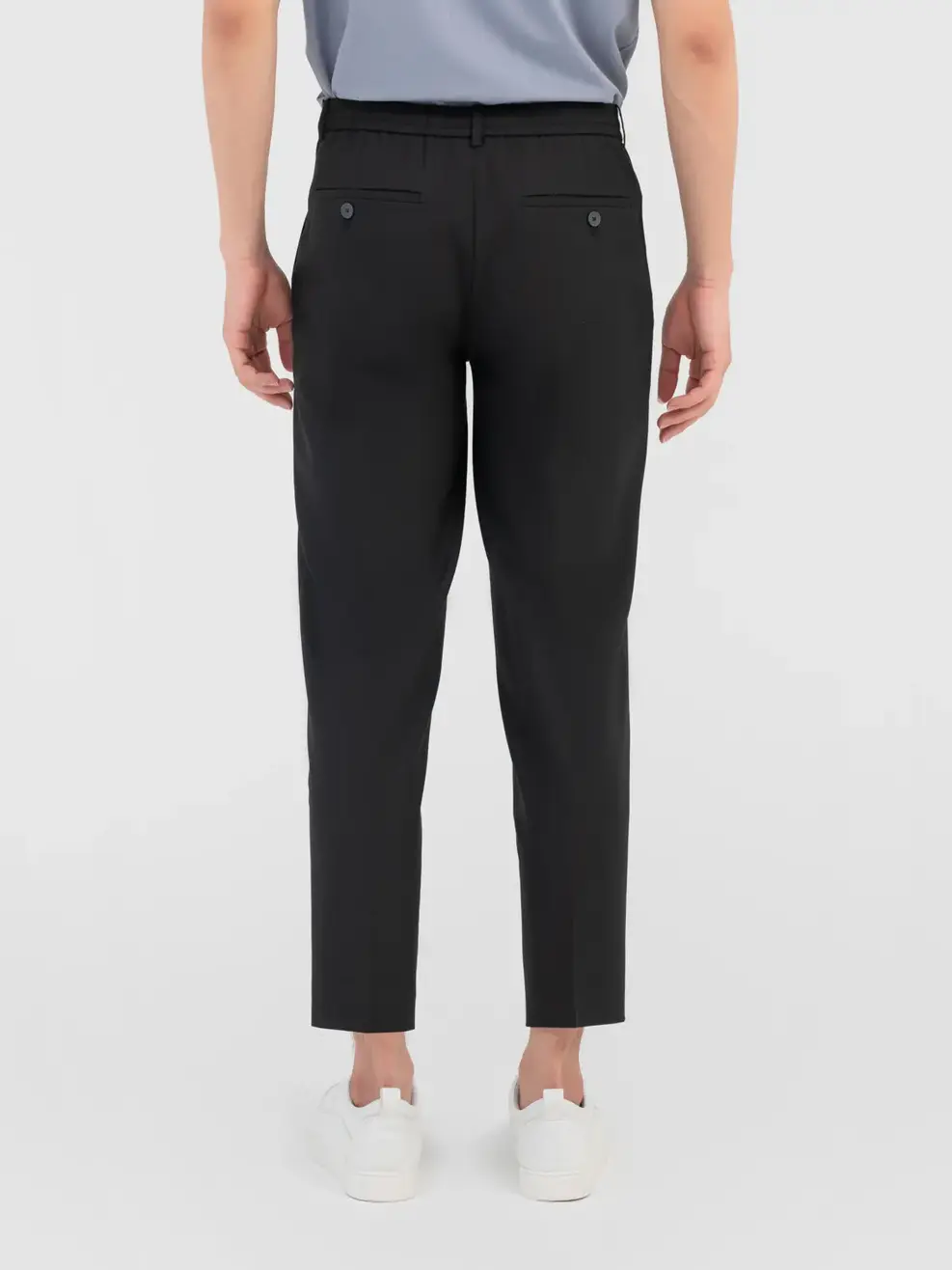 Quần Âu Nam Cạp Chun Dây Rút - Đen - 29