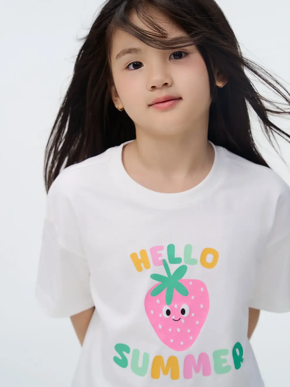 Áo Phông Bé Gái Hello Summer - Trắng 001 - 110