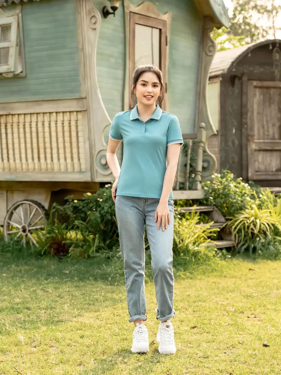 Áo Polo nữ Airycool - Xanh ngọc - S