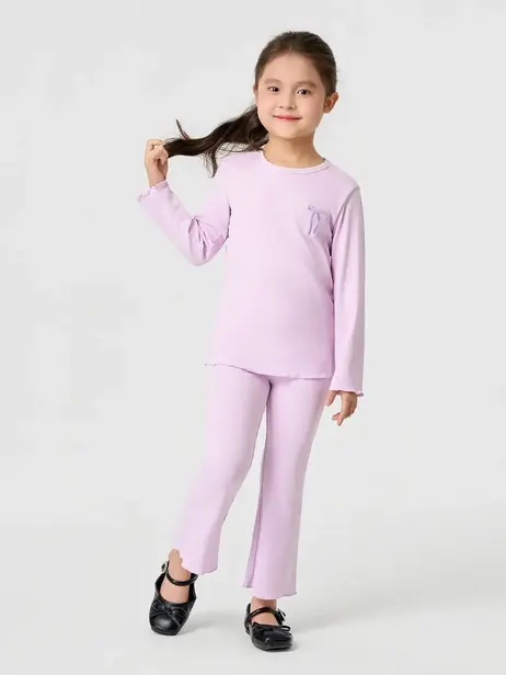 Bộ Đồ Bé Gái Thêu Nơ