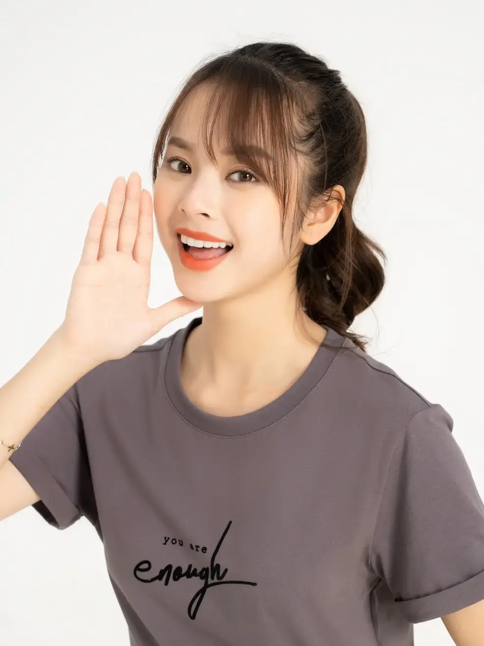 Áo thun nữ xuông - Xám - XL