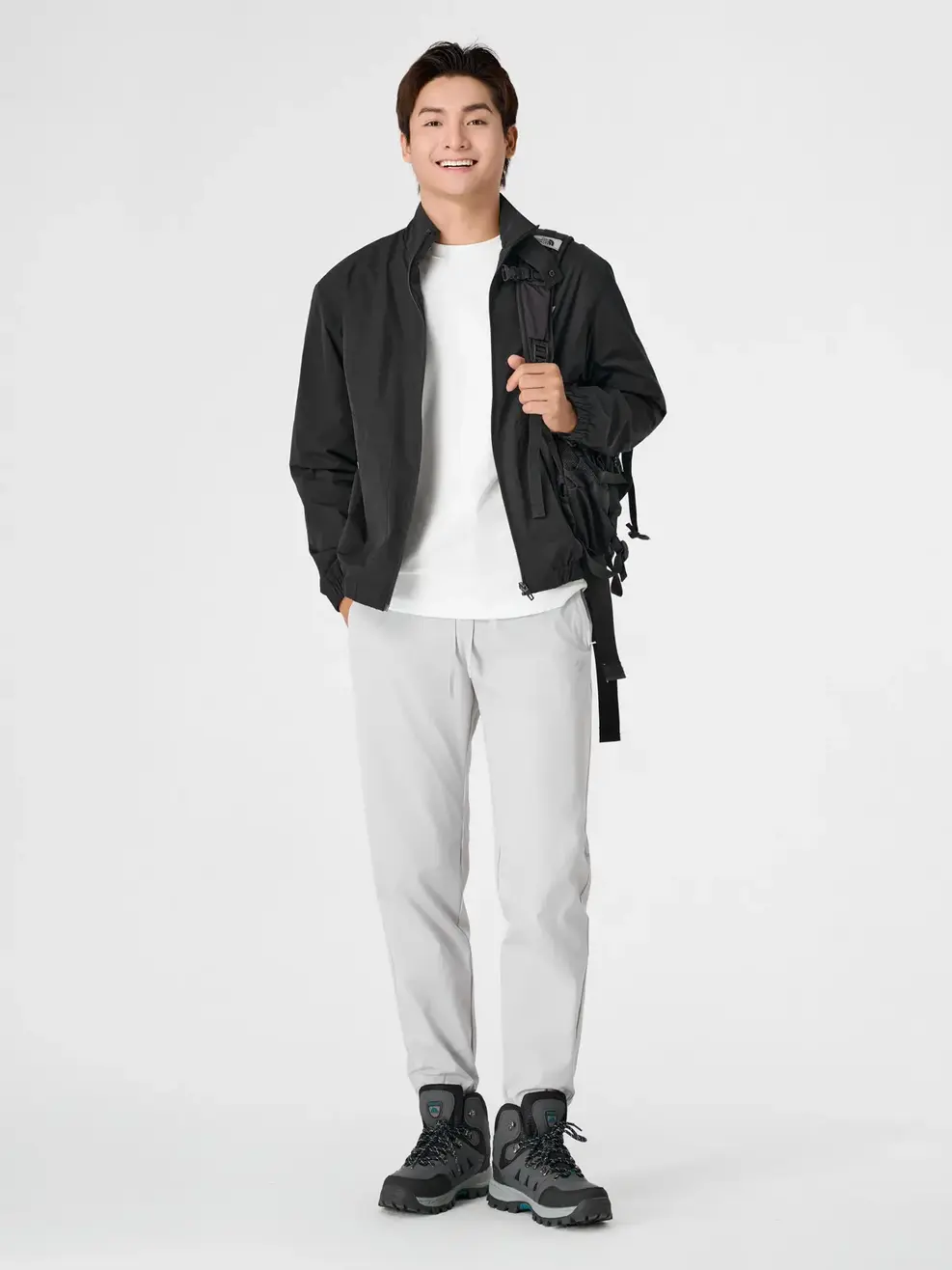 Áo Khoác Gió Nam Cổ Dựng Cúc Bấm - ĐEN 002 - M