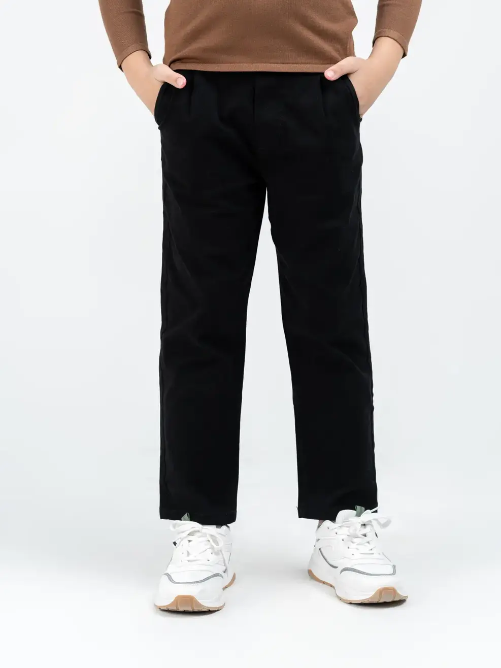 Quần Khaki trẻ em cạp chun túi cơi - Đen