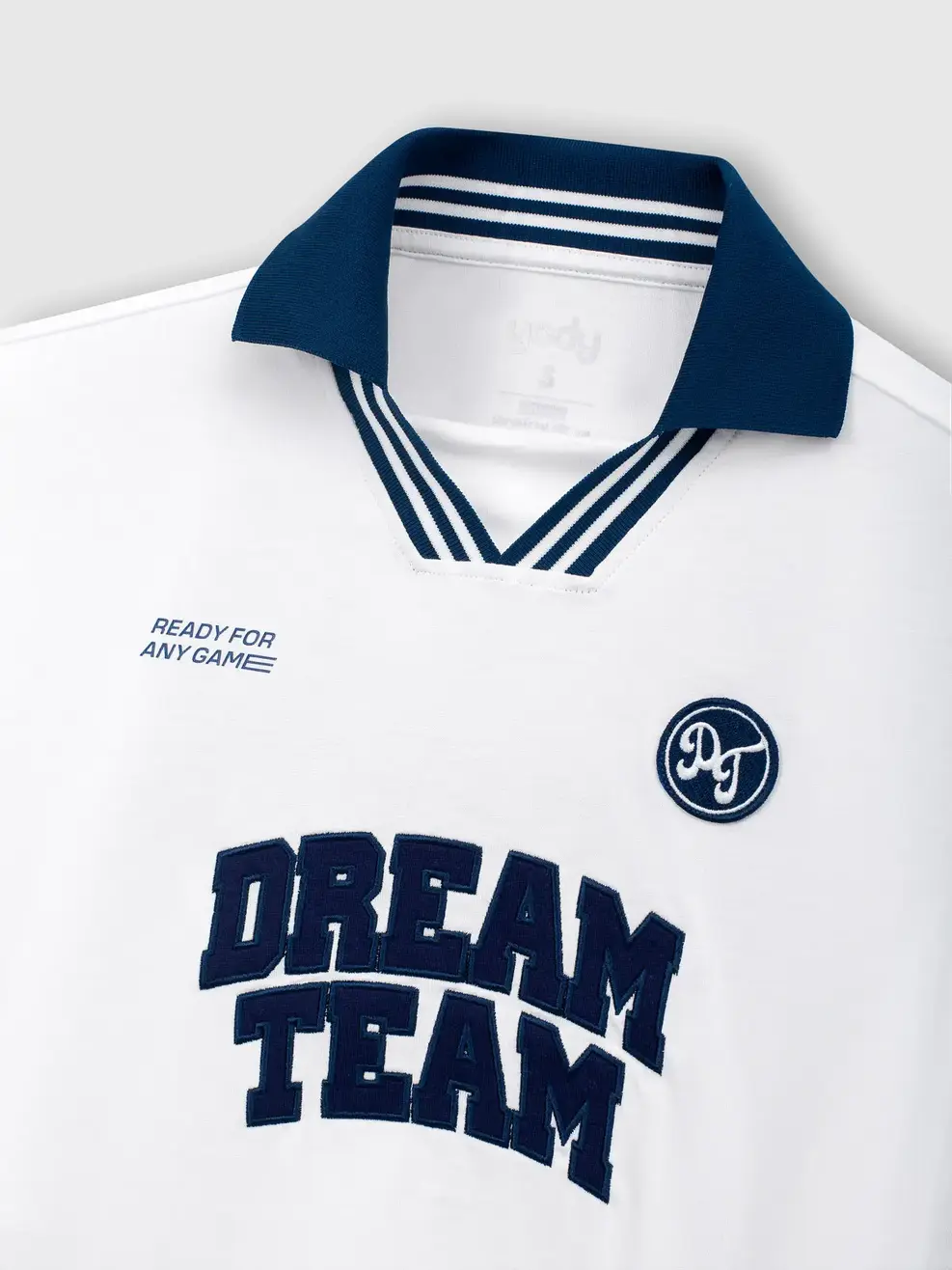 Áo Polo Nữ Relax Dreamteam Cổ V Bo Kẻ - Trắng 001 - S