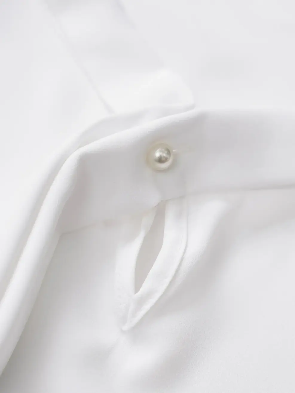 Áo Sơ Mi Tay Dài Nữ Cổ Tai Cài Trai - Trắng - M