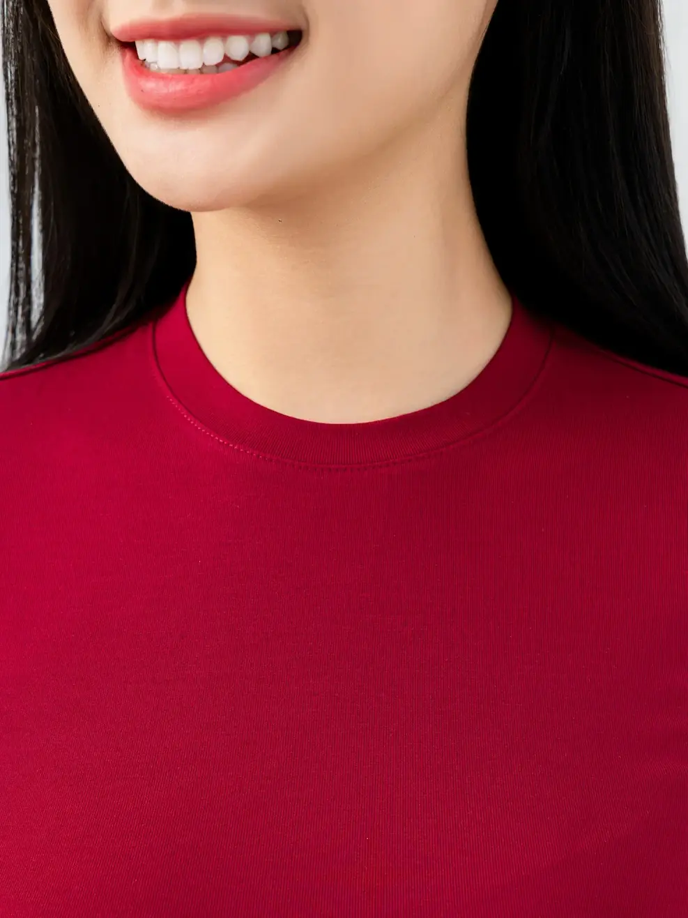 Áo Phông Ôm Cổ Cao Croptop-TSN7269 - Màu đỏ 008 - S