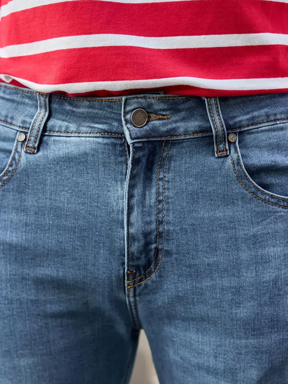 Quần Jeans Nam Slimfit Lycra Co Giãn Mác Dệt - Xanh - 28