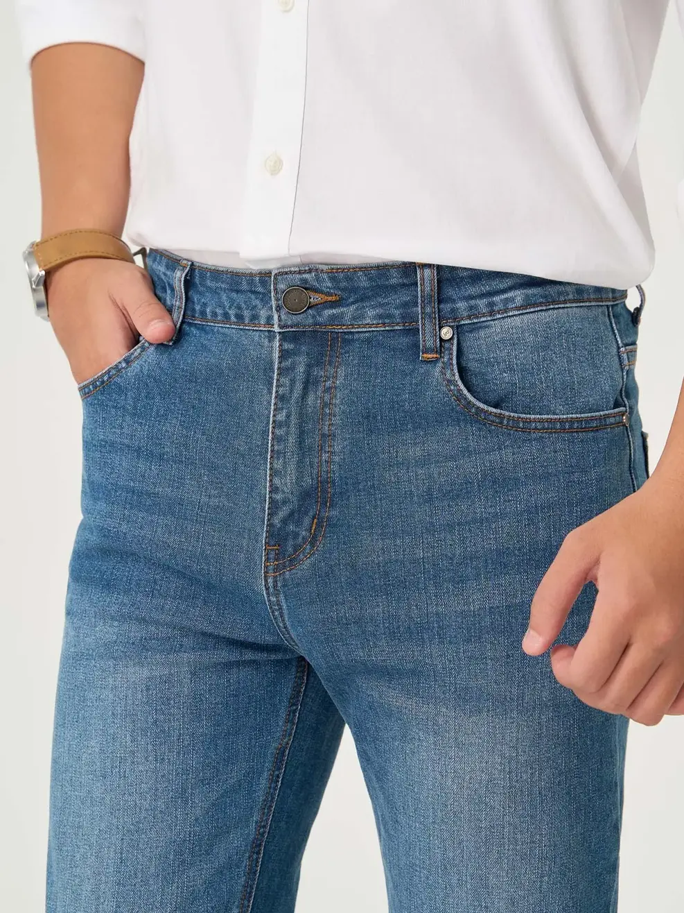 Quần Jeans Nam Ống Suông Co Giãn Thoáng Mát (QJM3071) - Màu chàm 001 - 28
