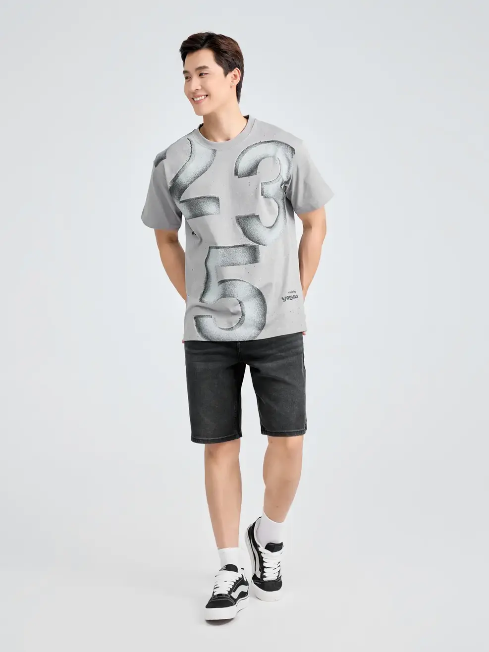 ÁO Tshirt Yoguu Random Number - Ghi Đậm - 1