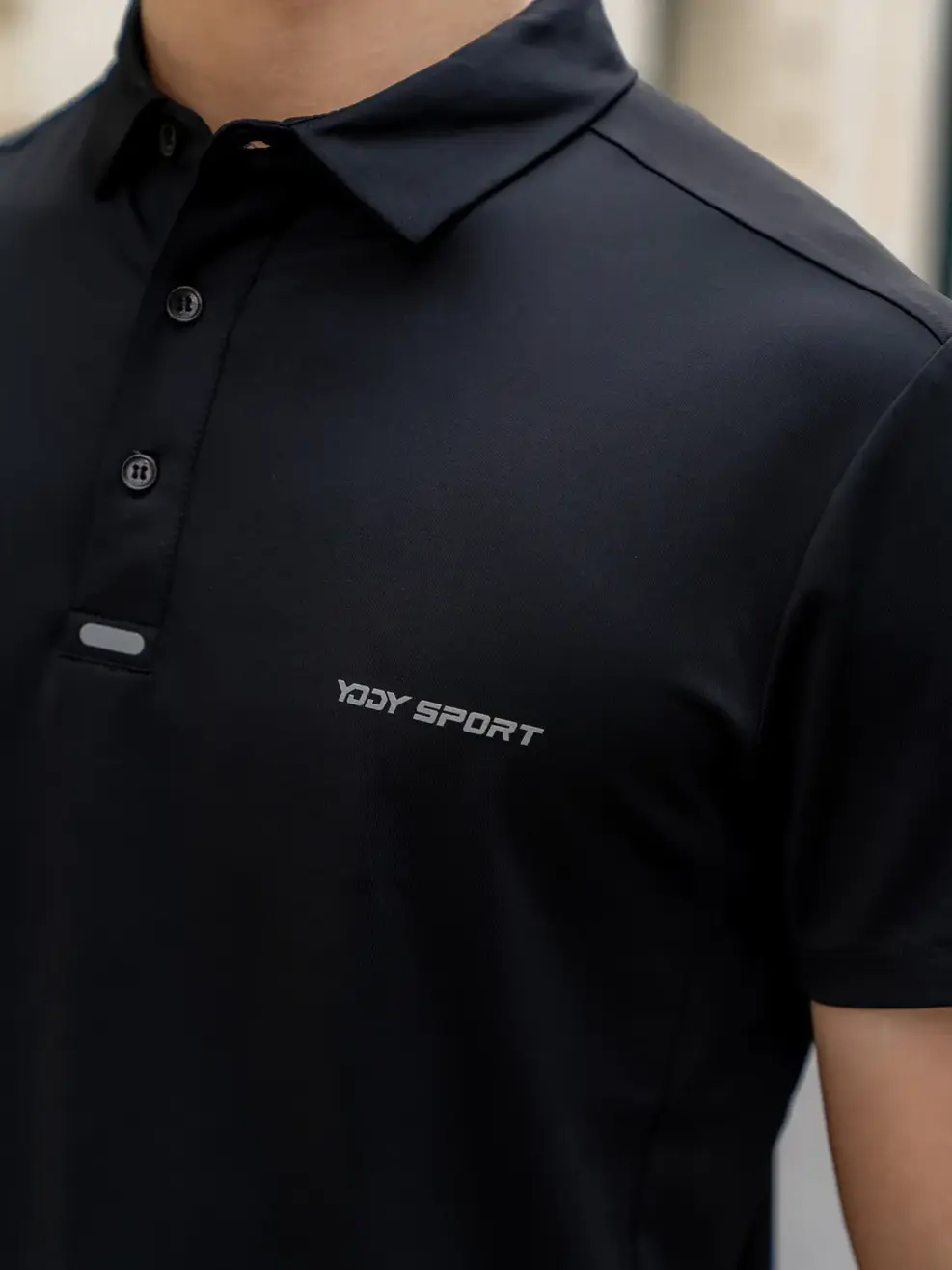 Polo thể thao nam Umorfil - Đen - 2XL