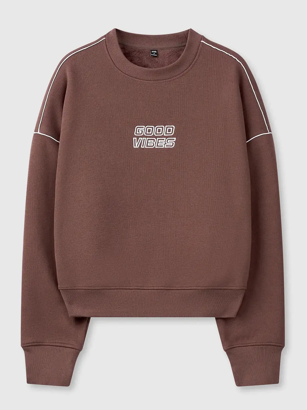 Áo Nỉ Oversize Lửng Thêu Thân Trước - NÂU 093 - S