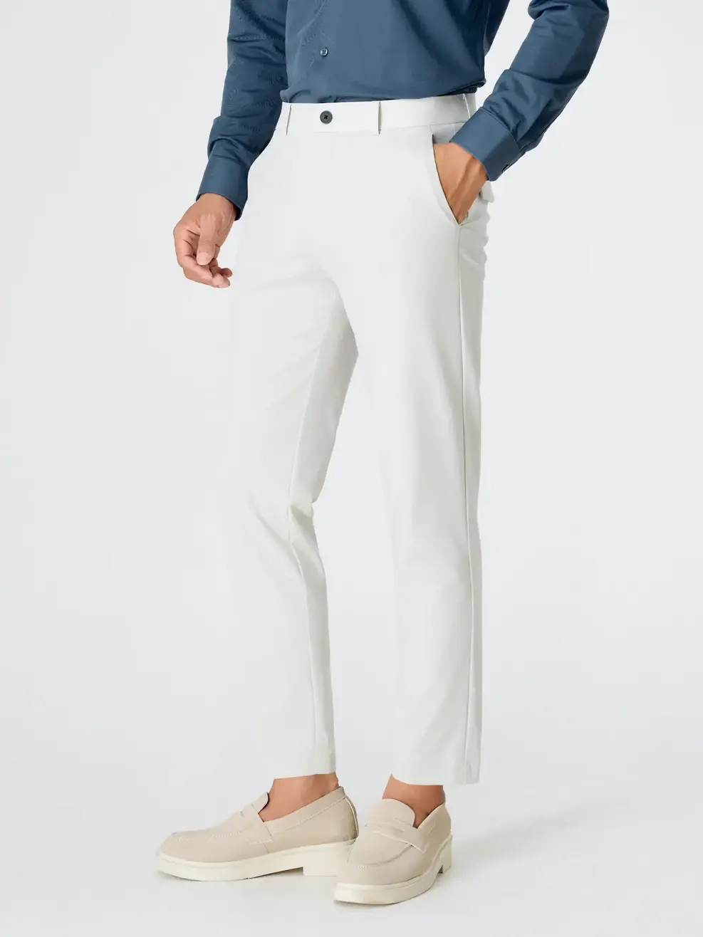 Quần Dài Âu Nam Business Nắp Túi Sau - Xám 001 - 29