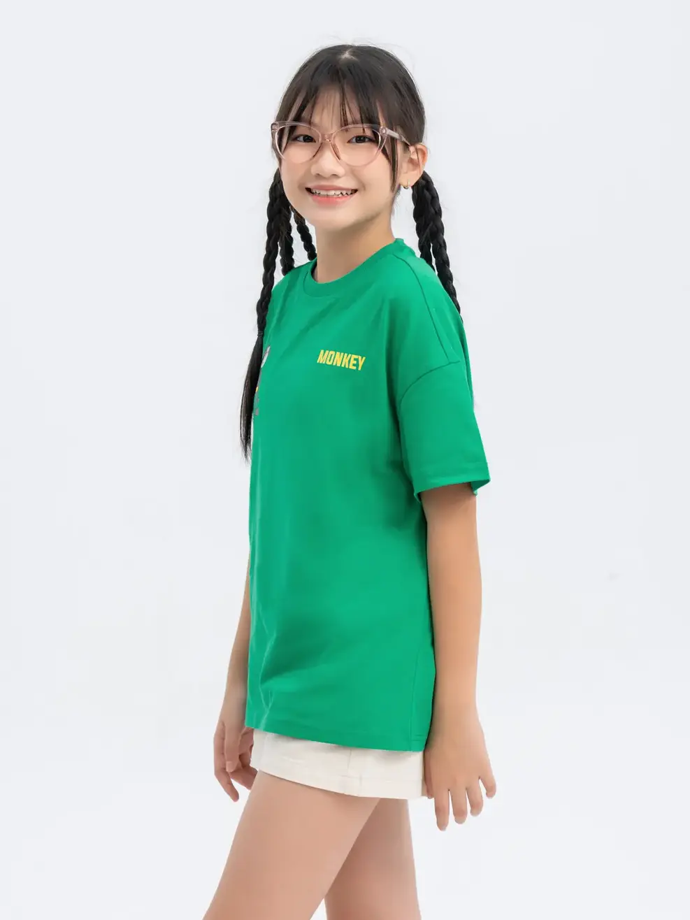T-shirt Kid Lớn In Monkey - Xanh Lá - 10