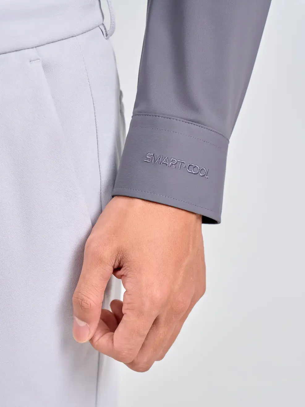 Sơ Mi Tay Dài Nam Siêu Co Giãn - Ghi Đậm - M