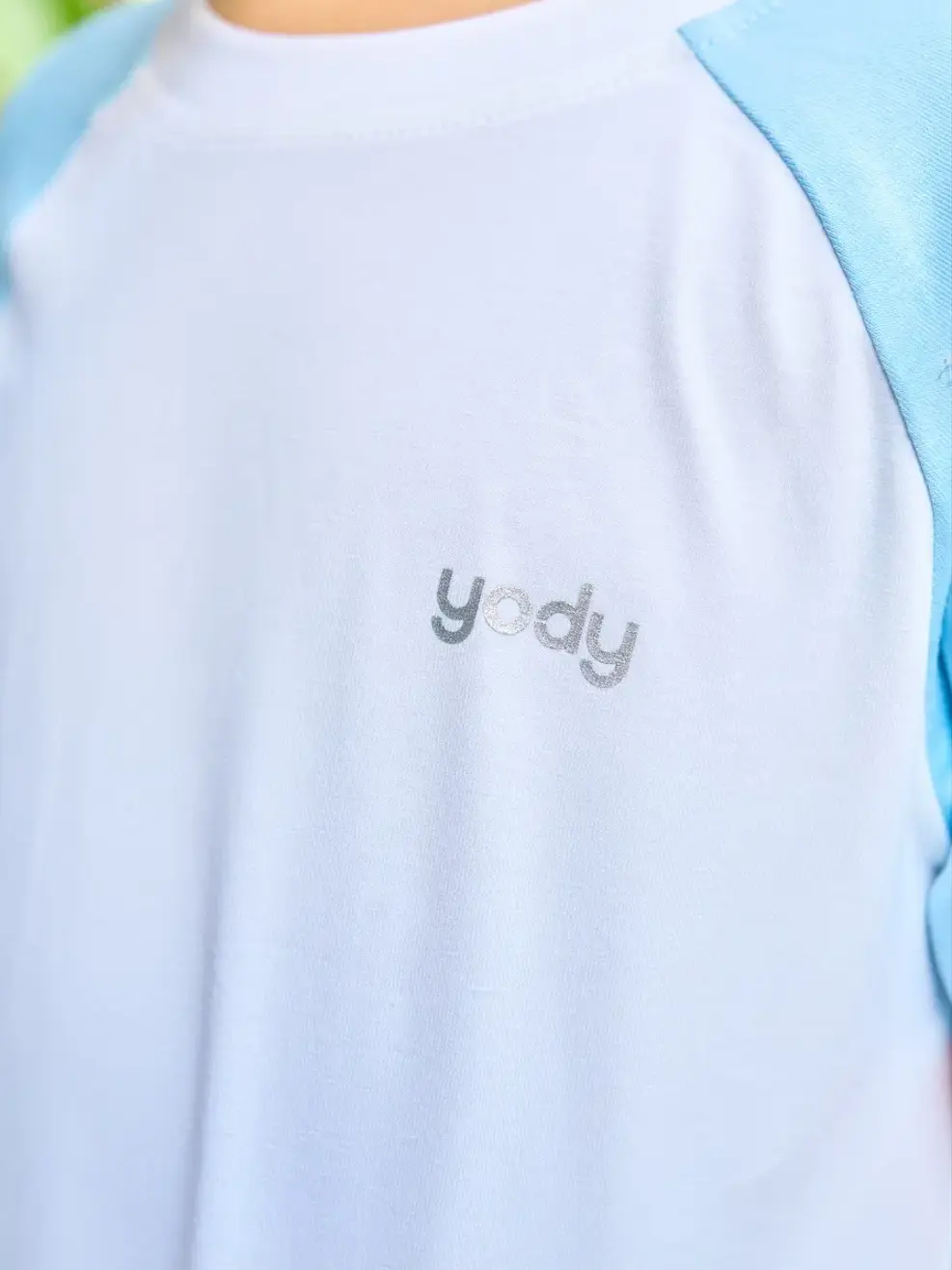 Bộ đồ kid tay raglan - Trắng Xanh - 2