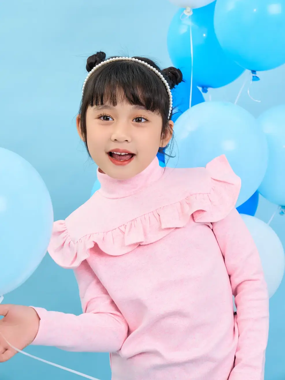 Áo thun kid cổ cao bèo ngực - Hồng - 2