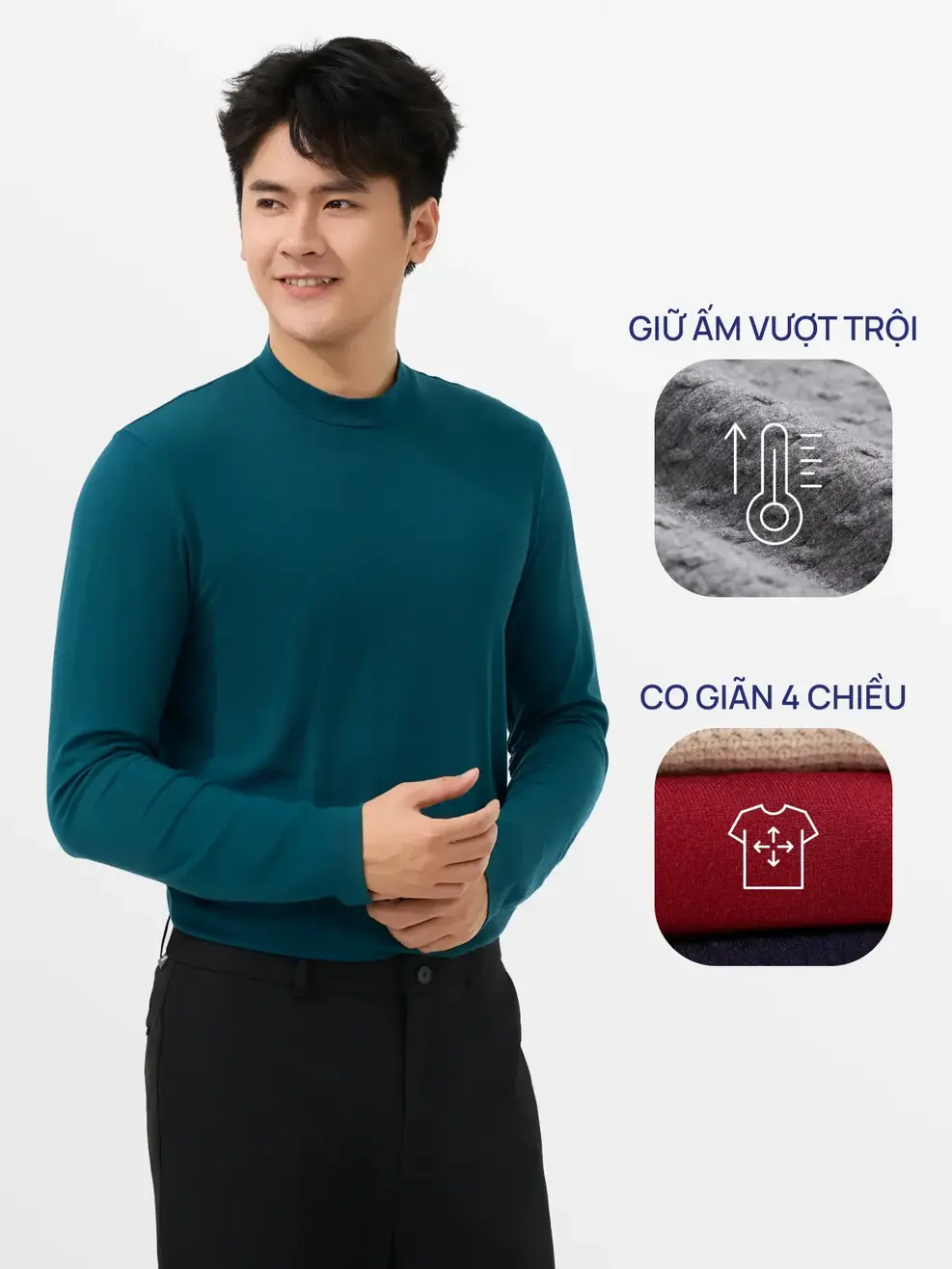 Áo Body Nam Giữ Nhiệt Cổ 3cm - Xanh Lá 028 - M