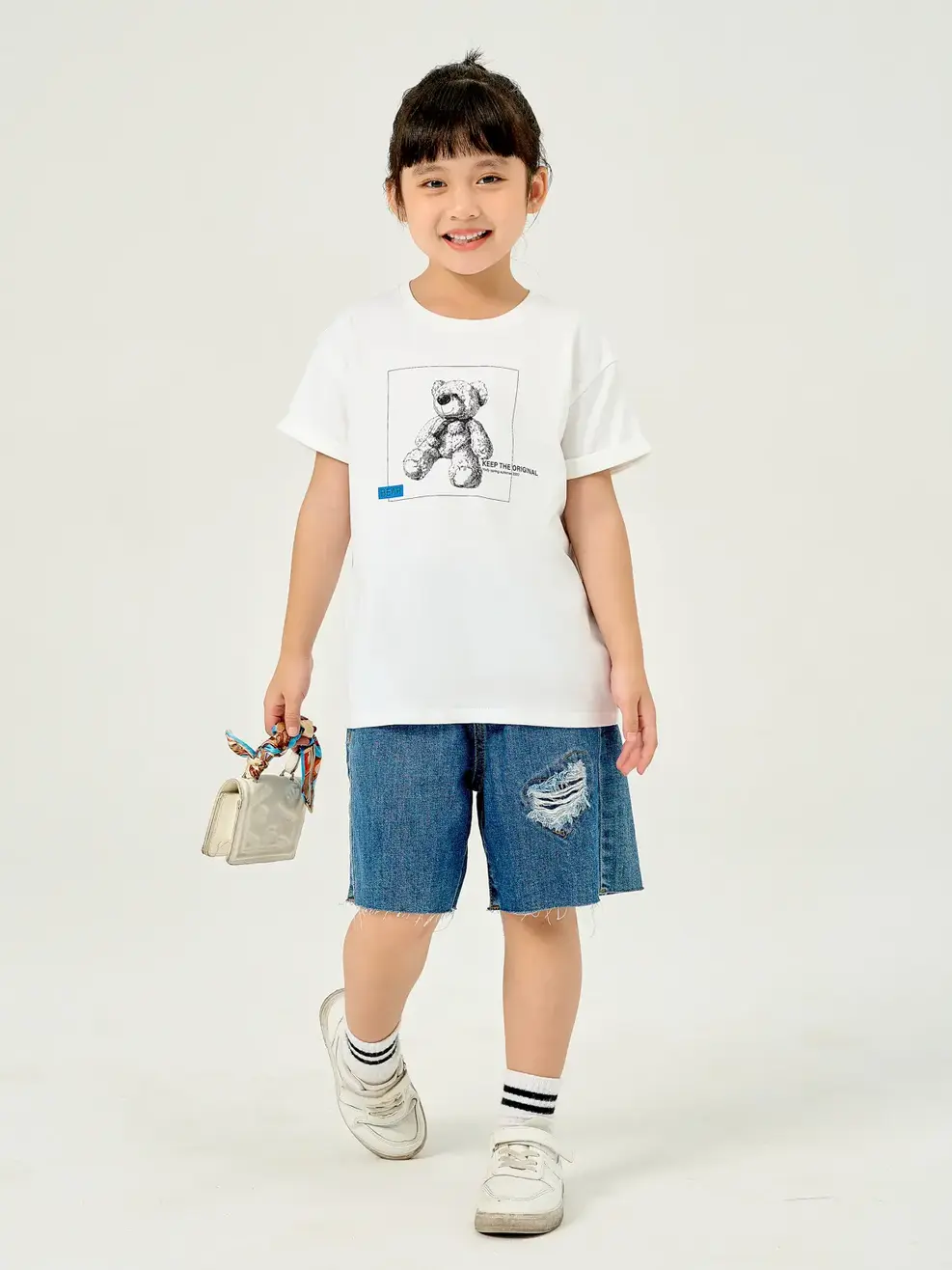 Áo kid in Bear - Trắng - 4