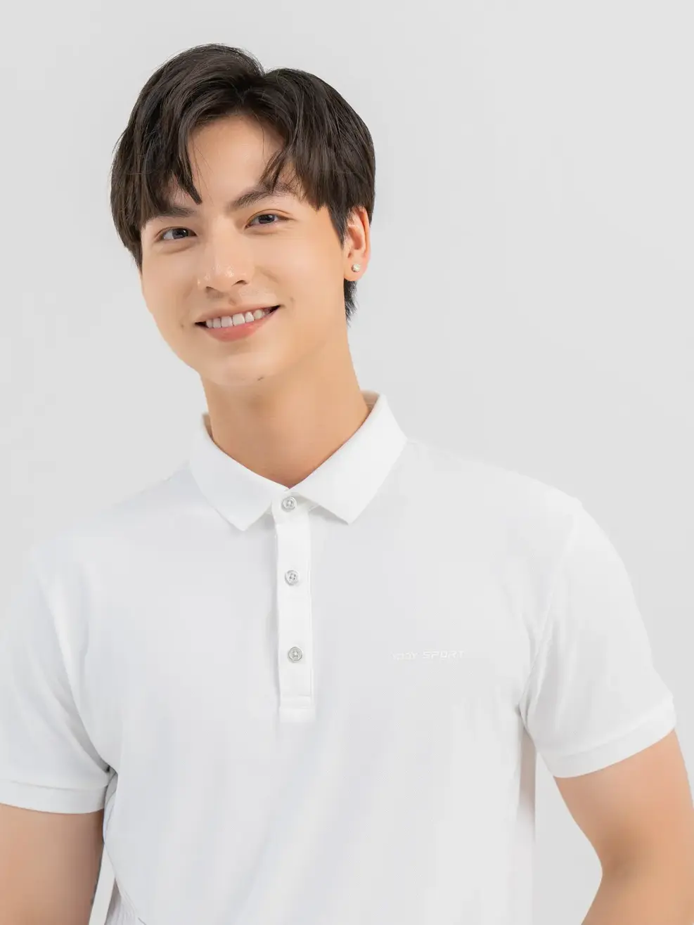 Polo Thể Thao Nam Airycool In Họa Tiết Thân Trước - Trắng - 2XL
