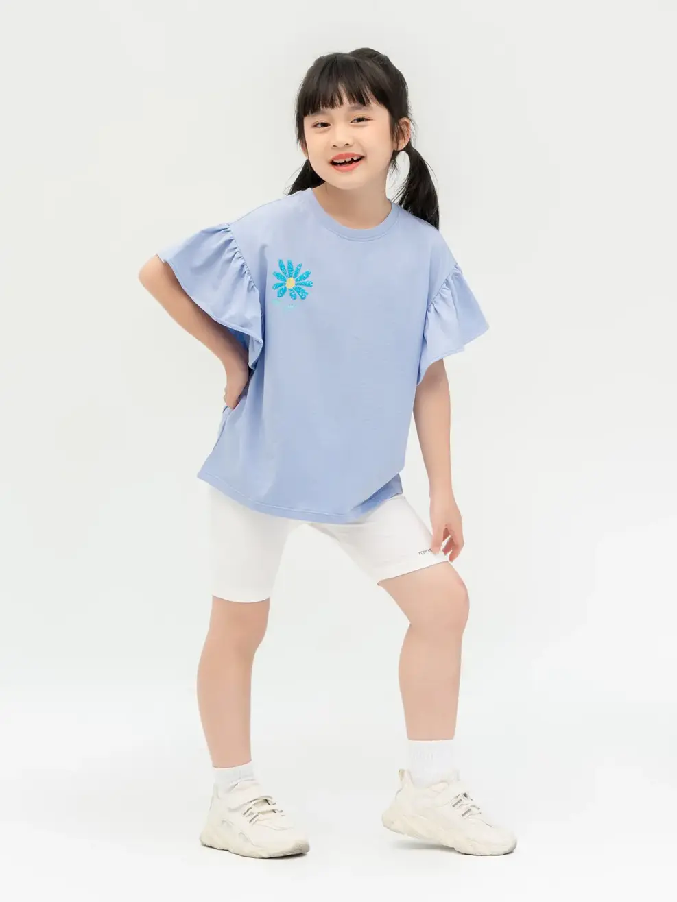 T-shirt Kid In Hoa Cúc Ngực - Tím - 2