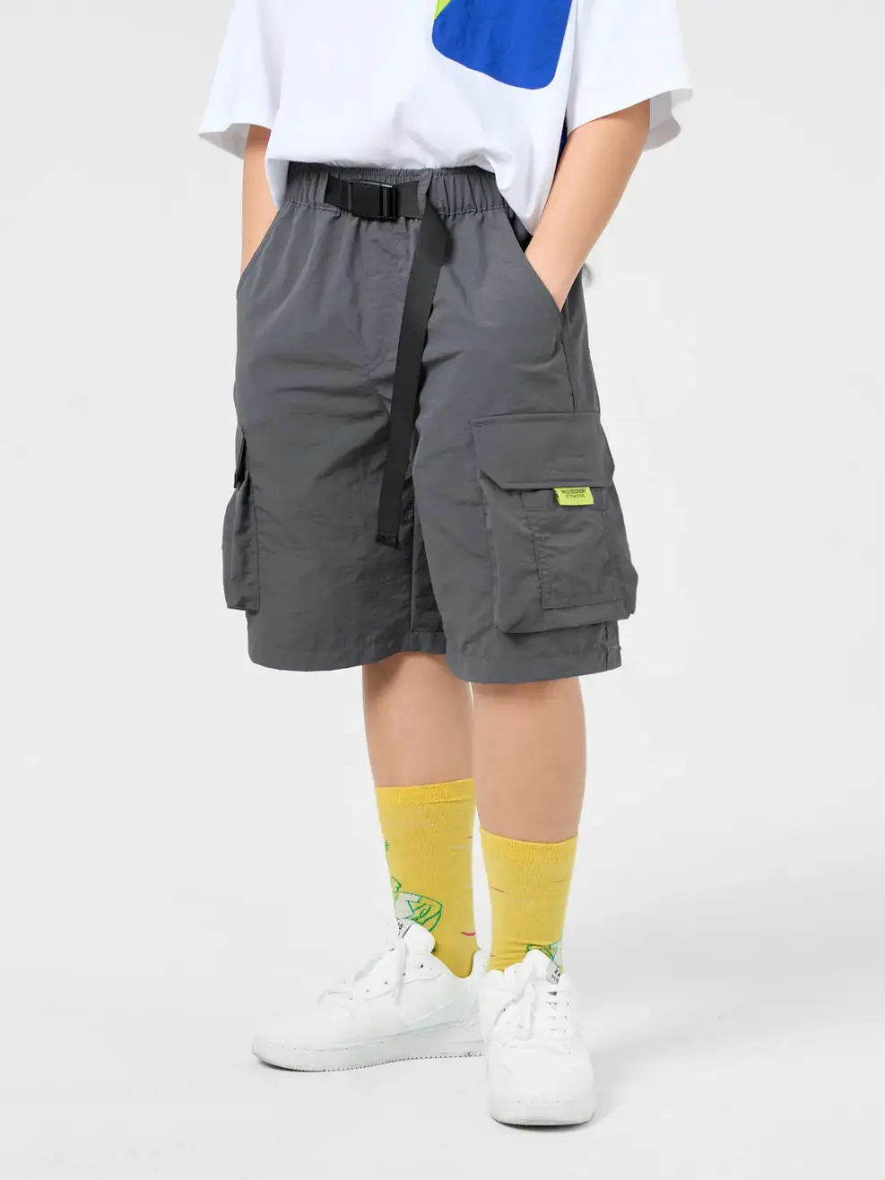 Quần Shorts Túi Hộp - Than chì 002 - 8-9