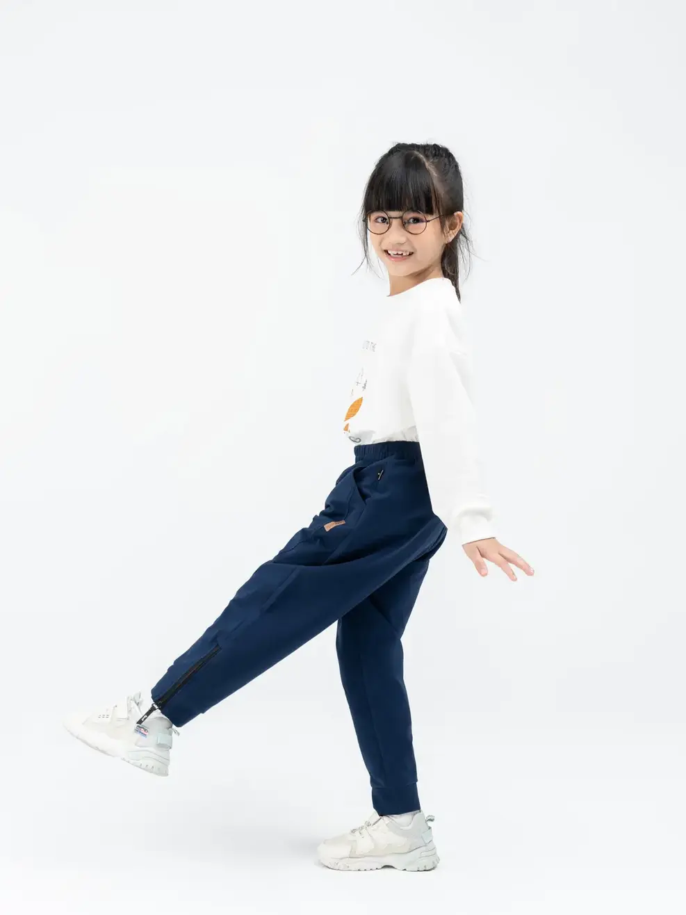 Quần nỉ kid khóa gấu - Tím than - 2