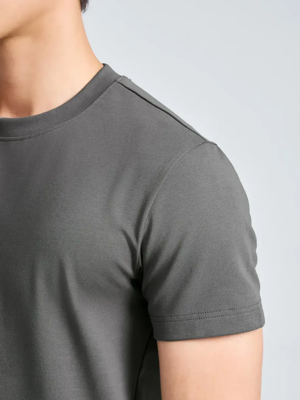 Áo Phông Nam Slimfit Thun Rib Cotton Mềm (TSM7188) - Than chì 007 - 2XL