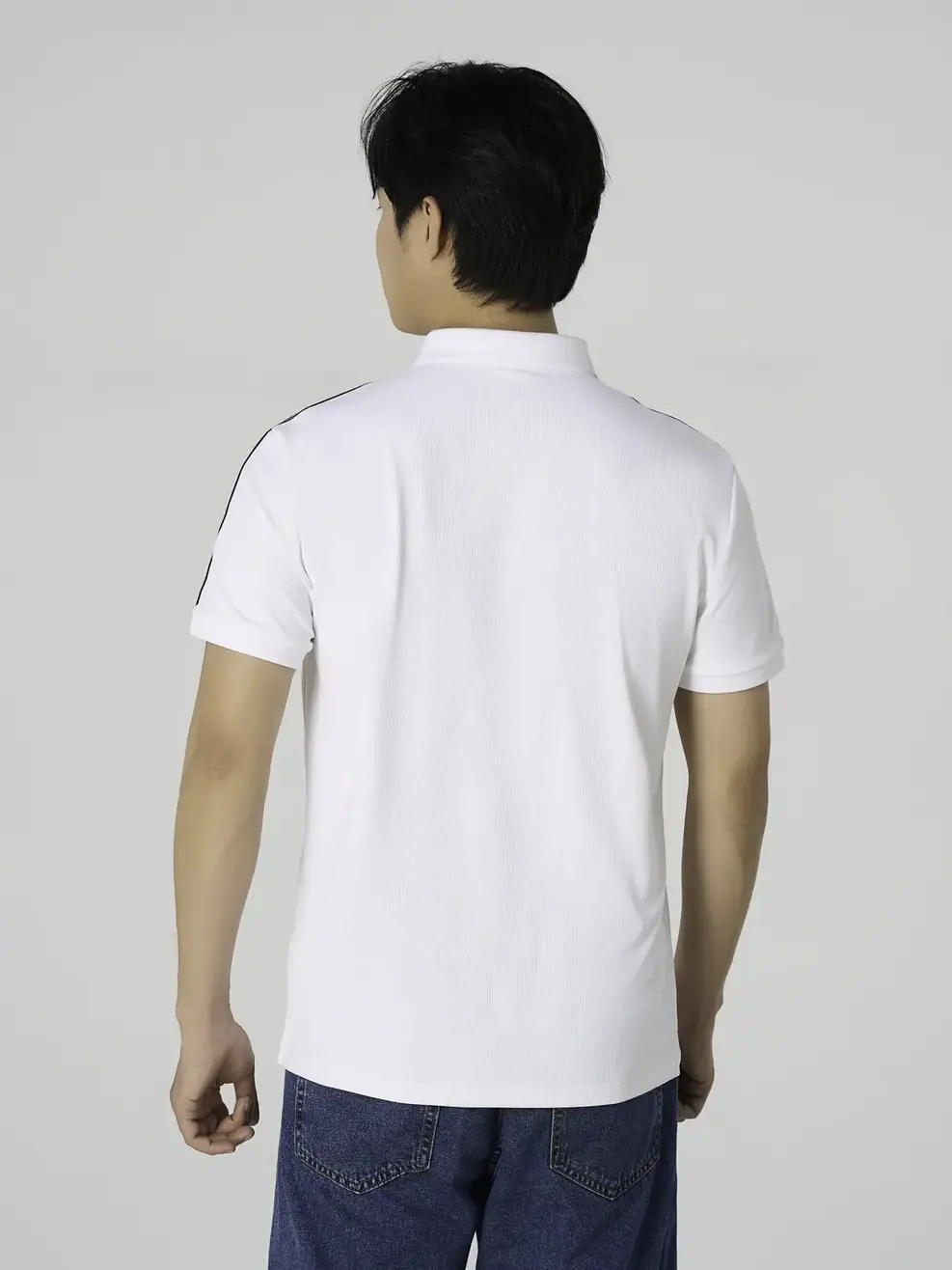 Áo Polo Thể Thao Nam Phối Dây Dệt Vai - Trắng 013 - M