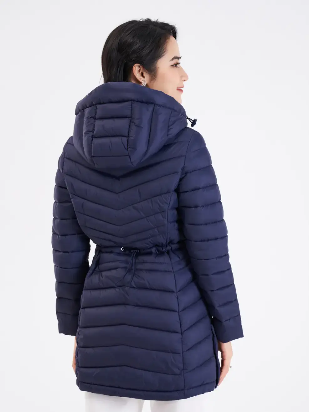 Phao nữ Yody dáng dài - Tím than - XL