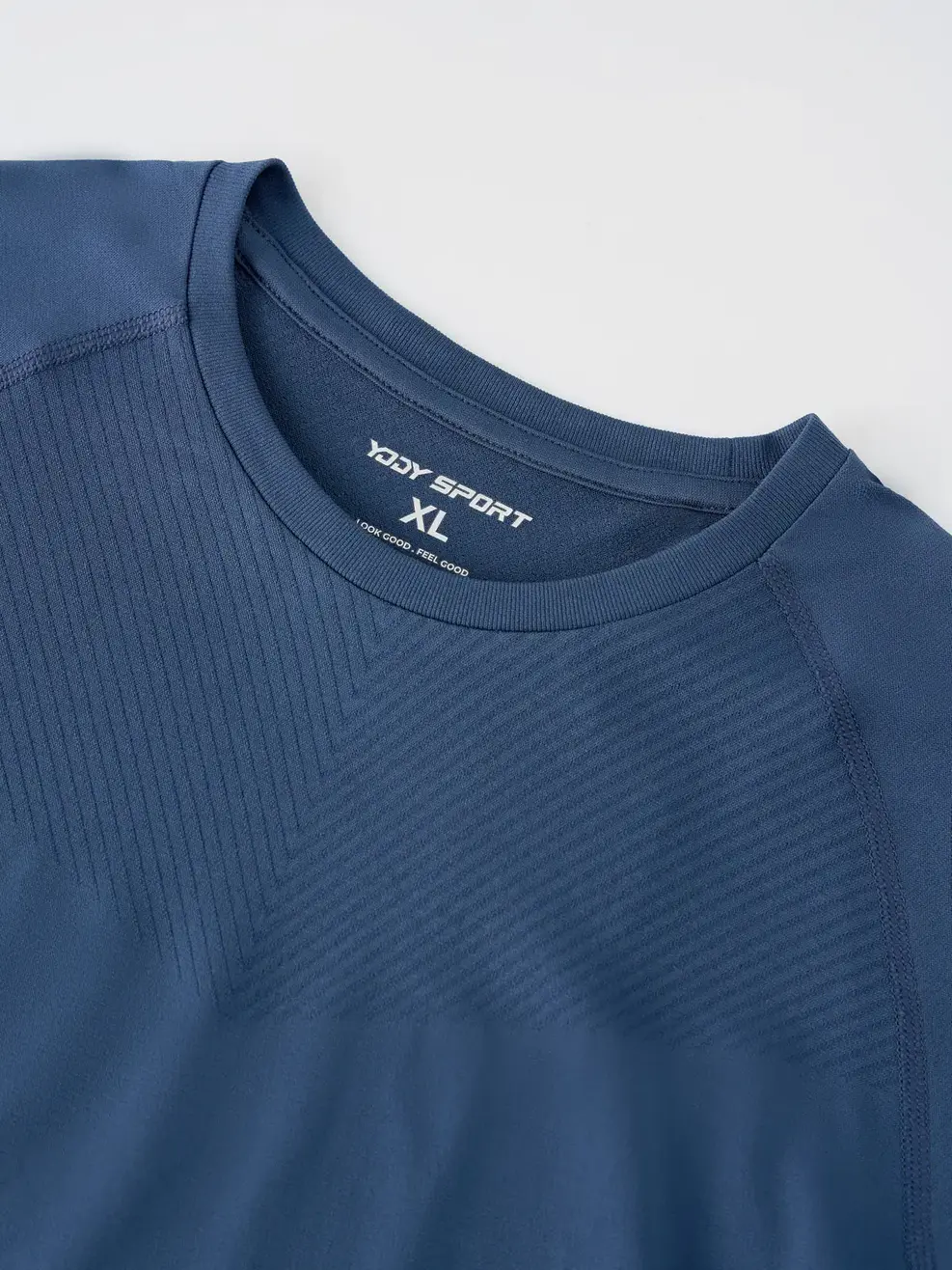 Áo Phông Dài Tay Nam Dệt Kẻ Ngực - Navy 005 - M
