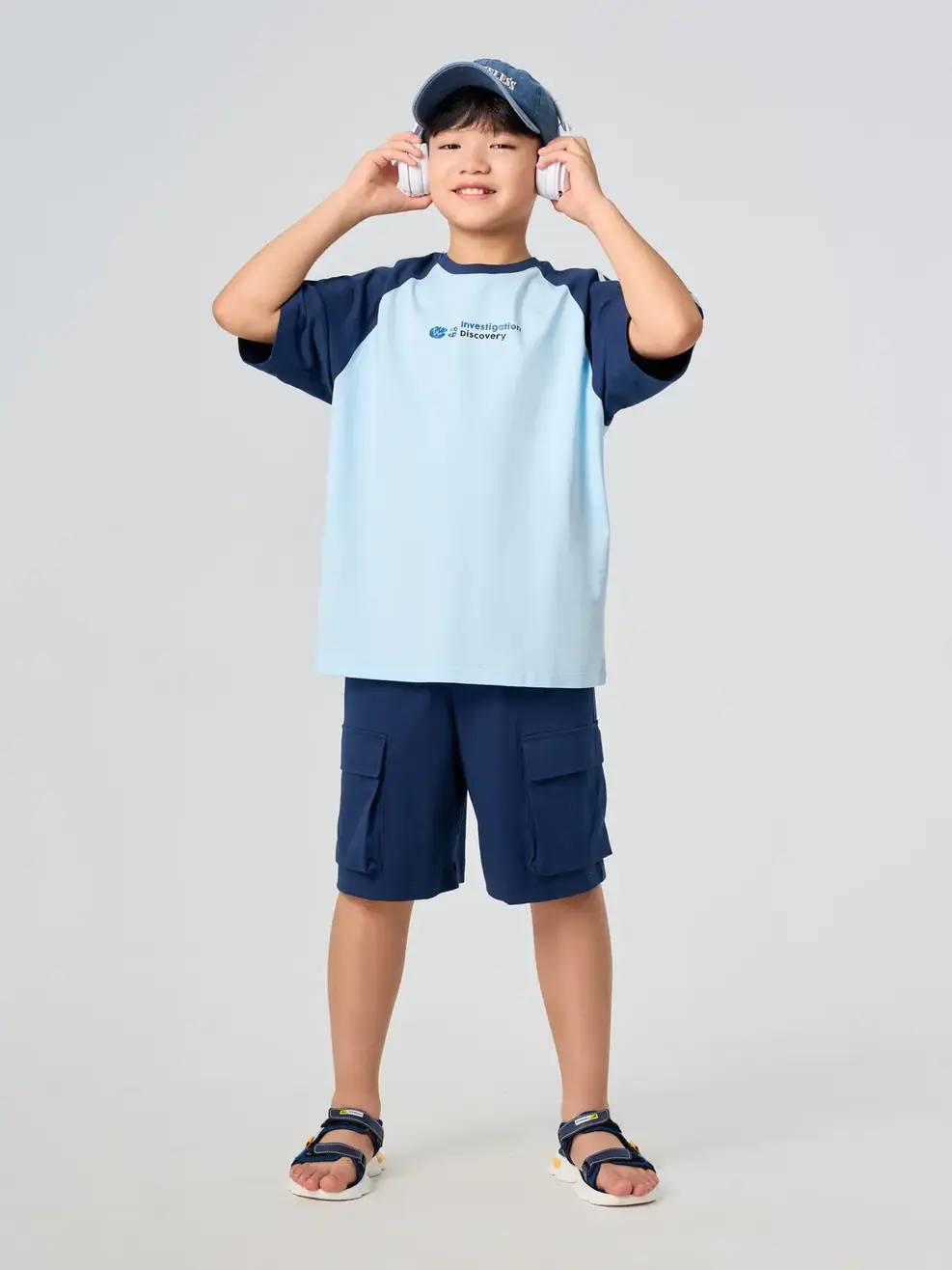 Bộ Đồ Áo Tay Raglan Mix Quần Túi Hộp - XANH 012 - 8-9