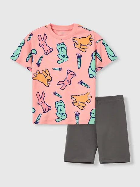 Bộ Đồ In Tràn Chú Thỏ