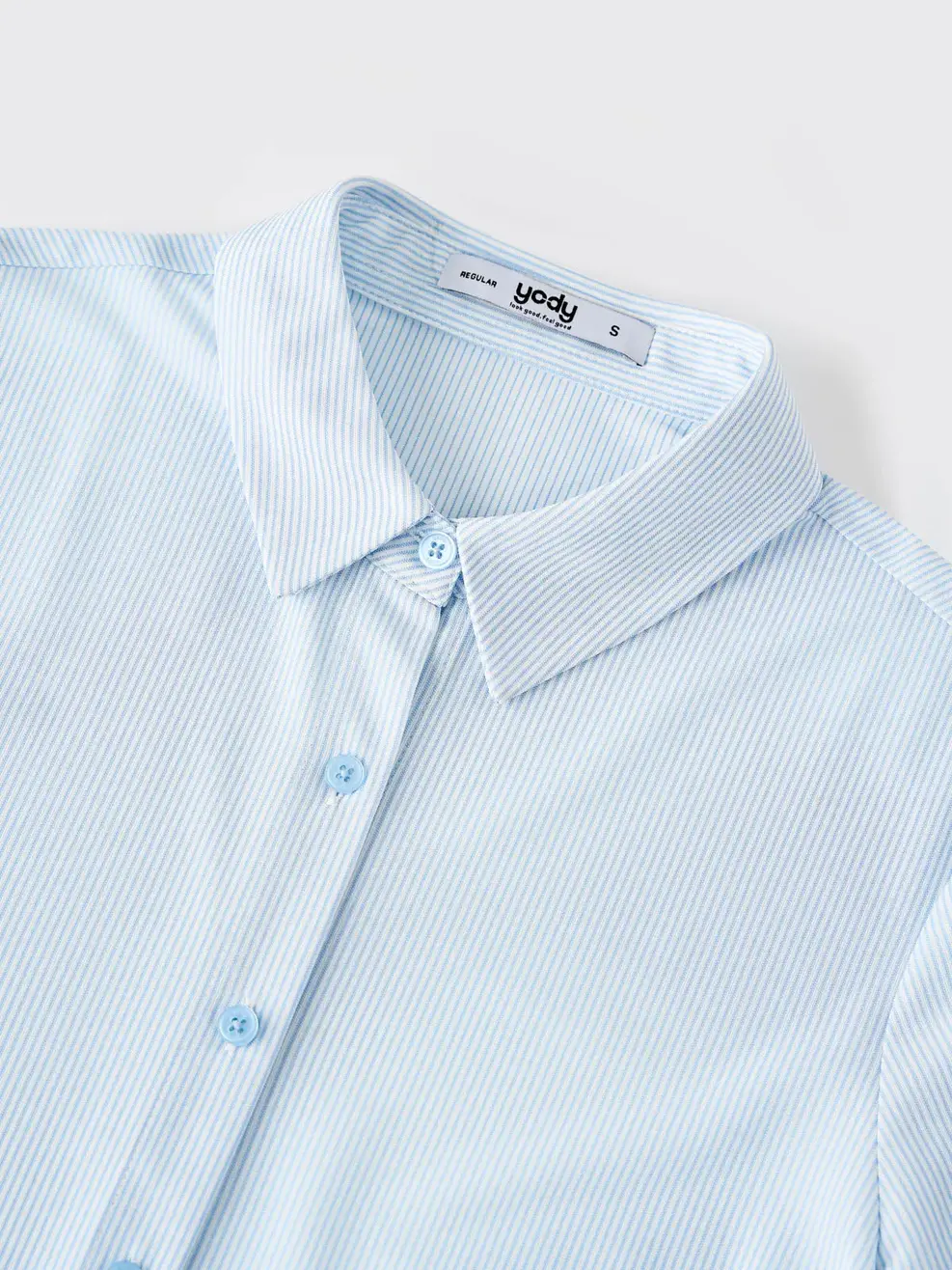 Áo Sơ Mi Tay Dài Nữ Knit Suông Kẻ (smn7176) - Kẻ Xanh Da Trời 191 - S