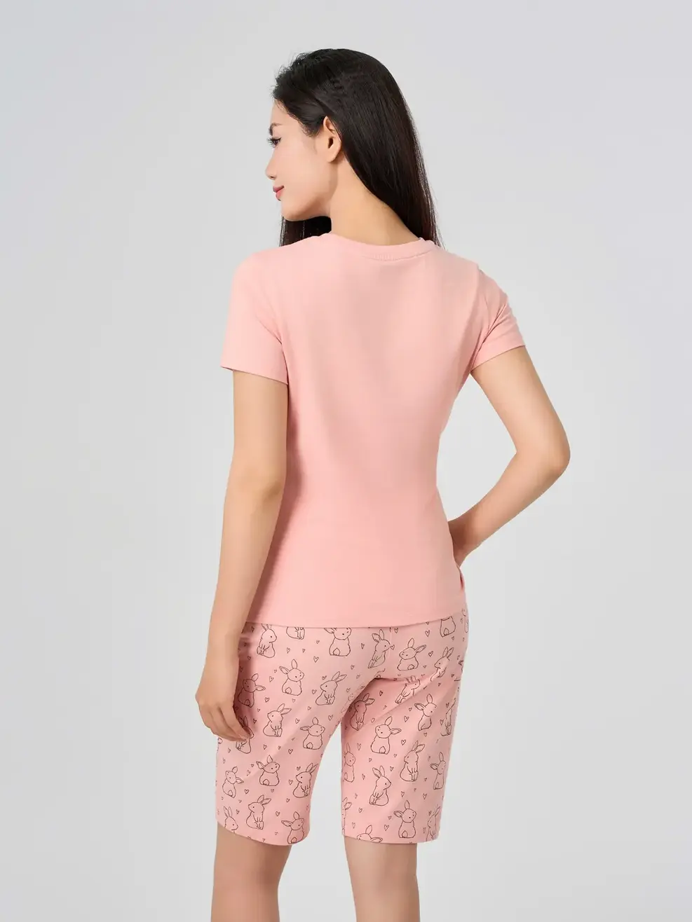 Bộ Đồ Nữ Cotton In Hình Chú Thỏ - HỒNG 056 - S